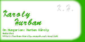 karoly hurban business card